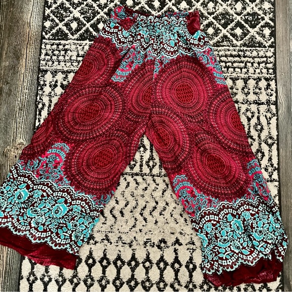 Super comfy boho pants with a flare! Elastic waist and beautiful colors! - Picture 2 of 6